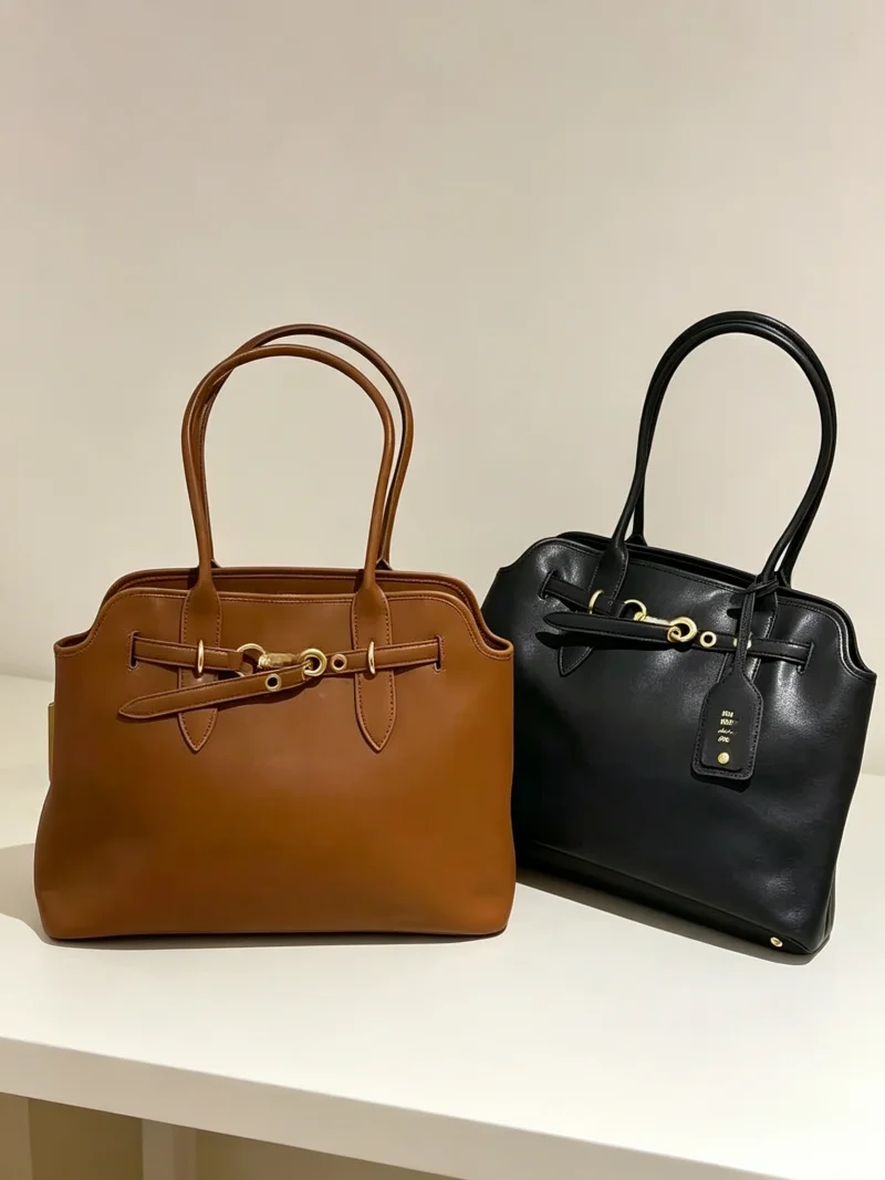 Leather Works Belt - Ladies Classic Vintage Tote Bag Premium