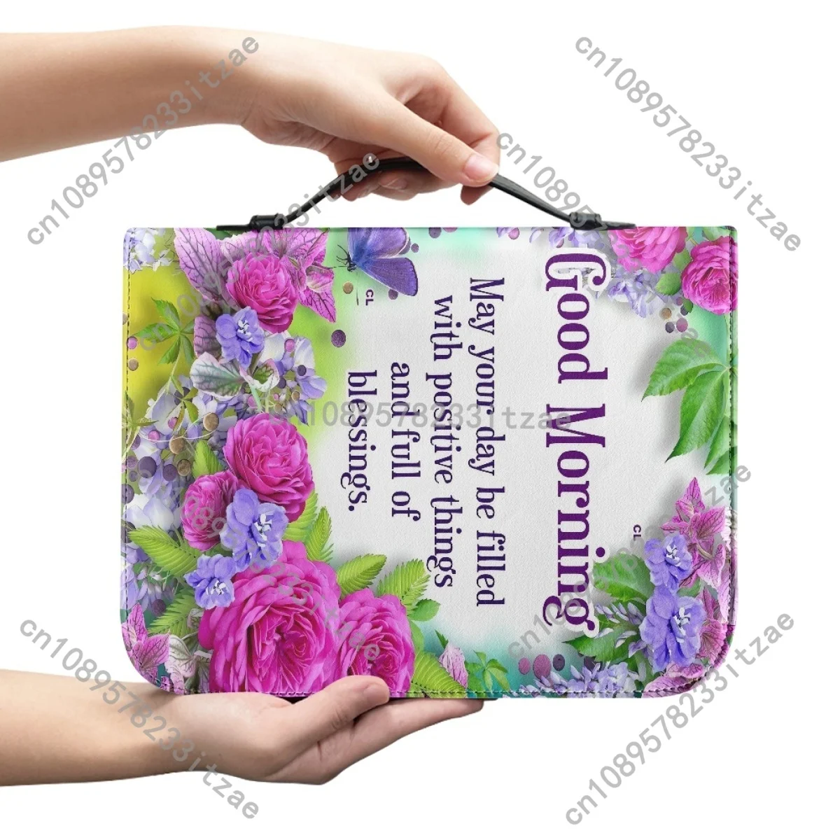 Handbag for Women Leather Bible Bag Pretty Floral Bible Verse Print Women's Christian Bags Ladies Practical Bible Cover Case Hot