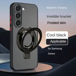 Matte Clear Wireless Cover For Samsung Galaxy S24 s25 edge S23 S22 S21 FE Note 20 Ultra S10 Plus FE Case Magnetic cover