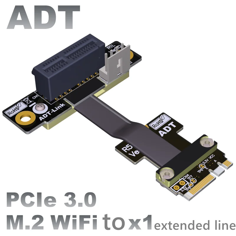 

M.2 WiFi A.E key interface adapter extension cable supports PCI-E 3.0 x1 R51SF with power supply