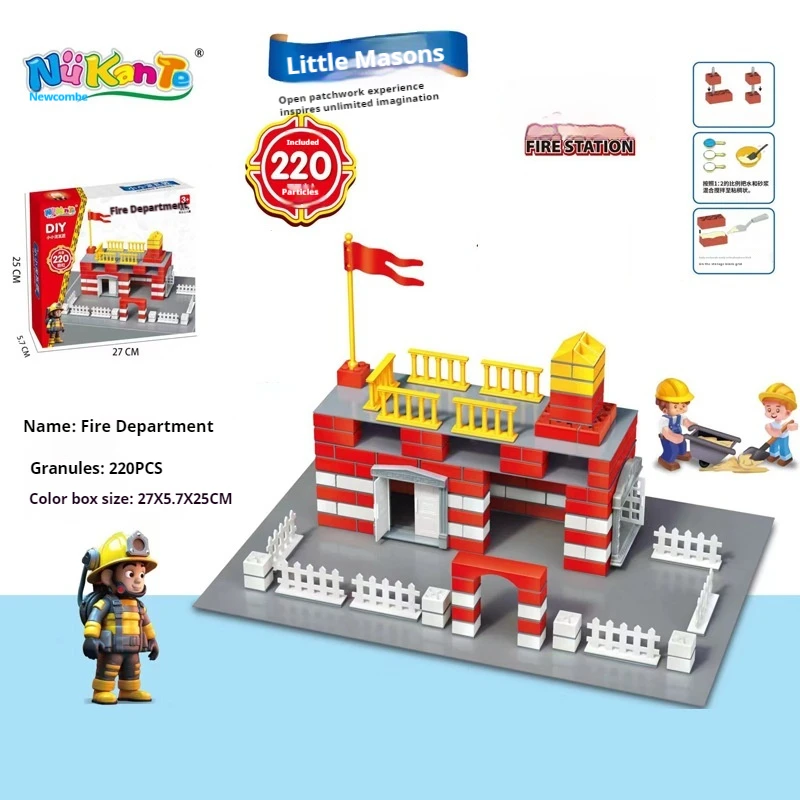 Children\'s brick building models small bricklayers handmade DIY wall building educational toys for early childhood education