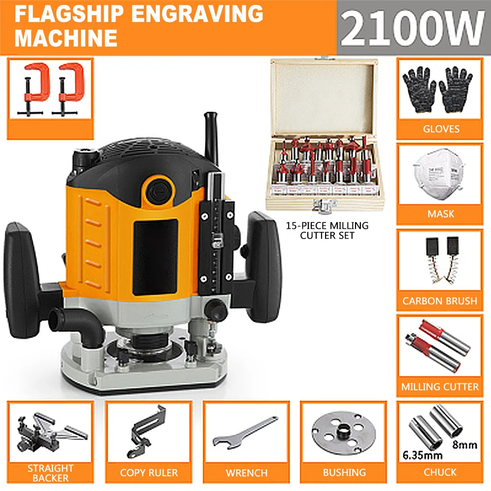 Electric Trimmer Woodworking Electric Hand Trimmer Wood Laminator Edge Trimmer Wood r Wood Milling Slotting Machine 1650W