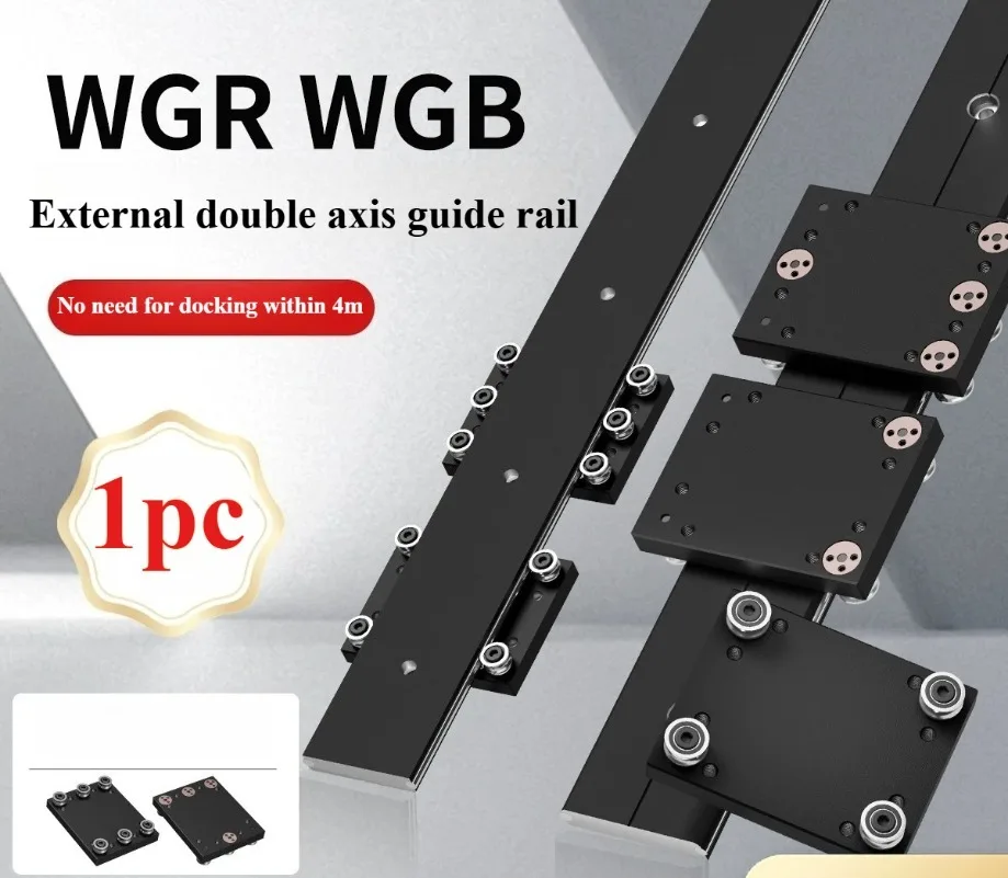 

1PC WGR External Dual Axis Linear Guide Rail Roller Slider for CNC Drawer Photography Display Cabinet
