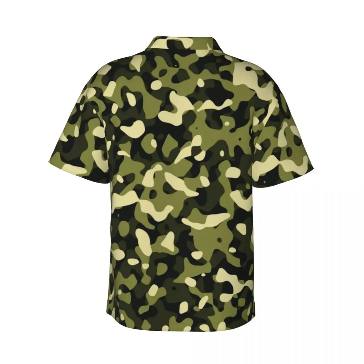 Camouflage Green Casual Shirt Army Camo Print Loose Hawaiian Shirts Male Short Sleeve Vacation Stylish Printed Oversized Blouses