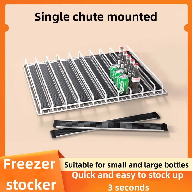 1Pcs Store Drinks Pusher Display Rack Single Slide Automatic Beverage Glide Rack Refrigerated Cabinet Replenishment Roller Shelf