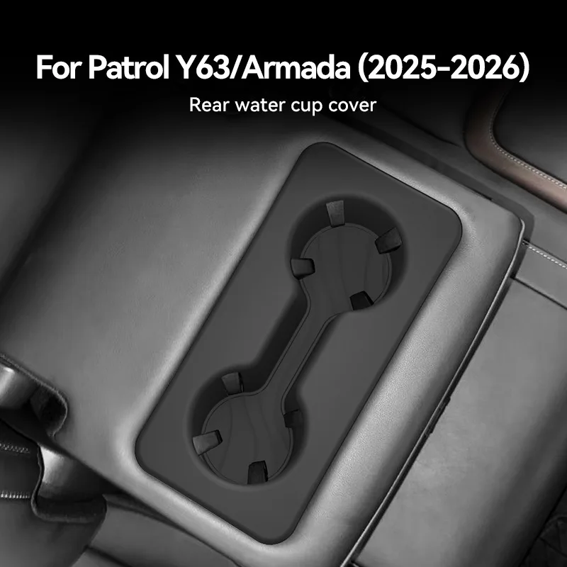 2nd Row Cup Holder Sleeve & 3rd Row Side Anti-Slip Mat for 2026 Nissan Patrol Y63 & Armada, Car Interior Modification Accessorie
