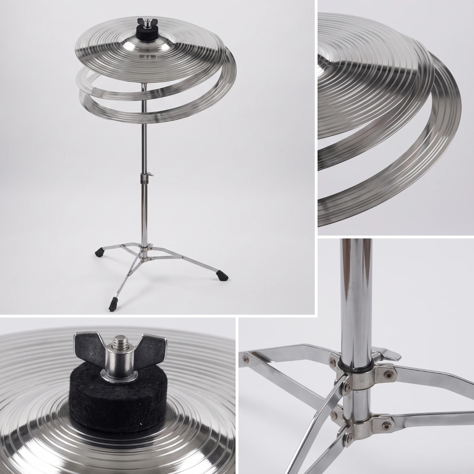 Spiral Cymbal Grooved Effect Cymbal Percussion Metal Instrument Bright for Drummers, Drum Kits, Practice Setups