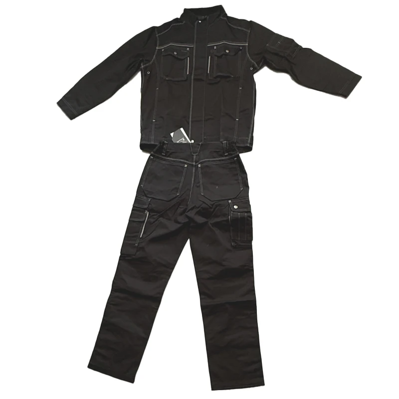 Welding Suit with Multi Pockets Anti-Scalding Work Clothing Durable Uniforms Men Women Electric Factory Repairman Workshop