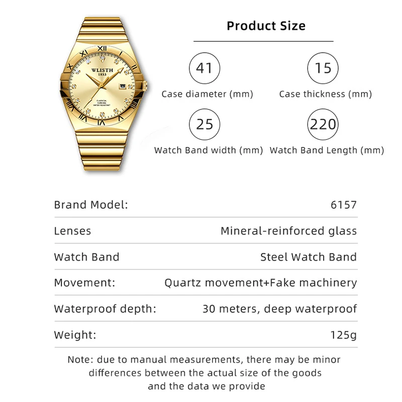 ساعات رجالية الماس تصميم التقويم المضيء شخصية ورائعة نمط الأعمال كوارتز ساعات المعصم للماء Relogio #3