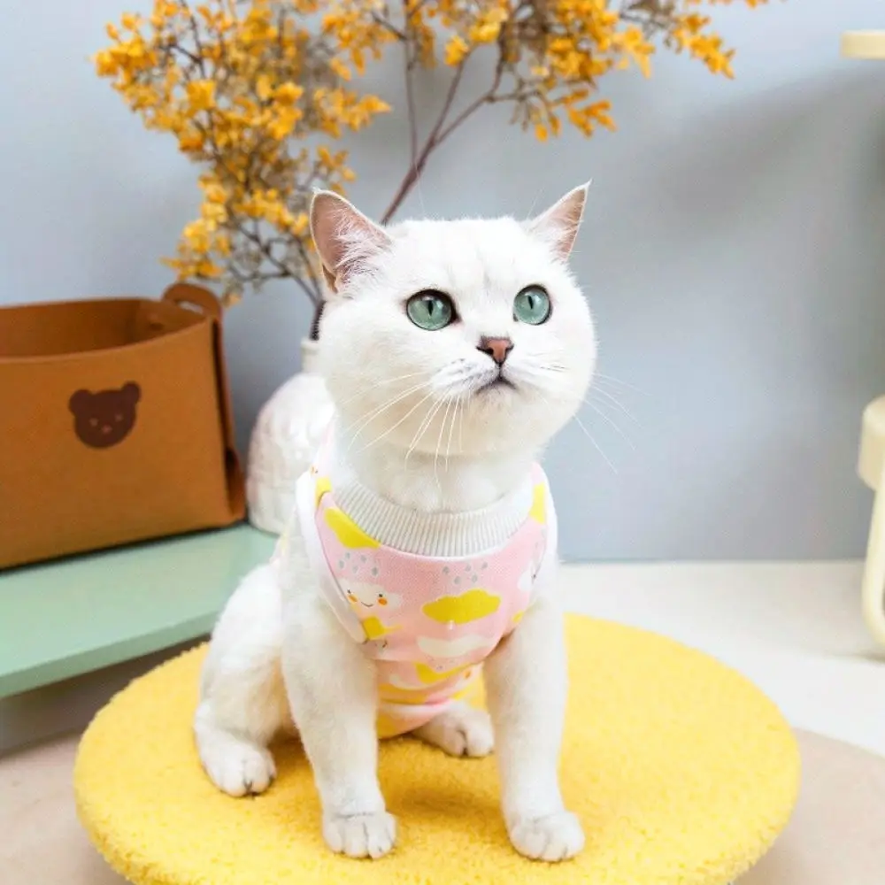 Cotton Cat Surgery Suit Four Legged Recovery Shirt Breathable Pet Vest Anti Licking Protective Clothing For Healing