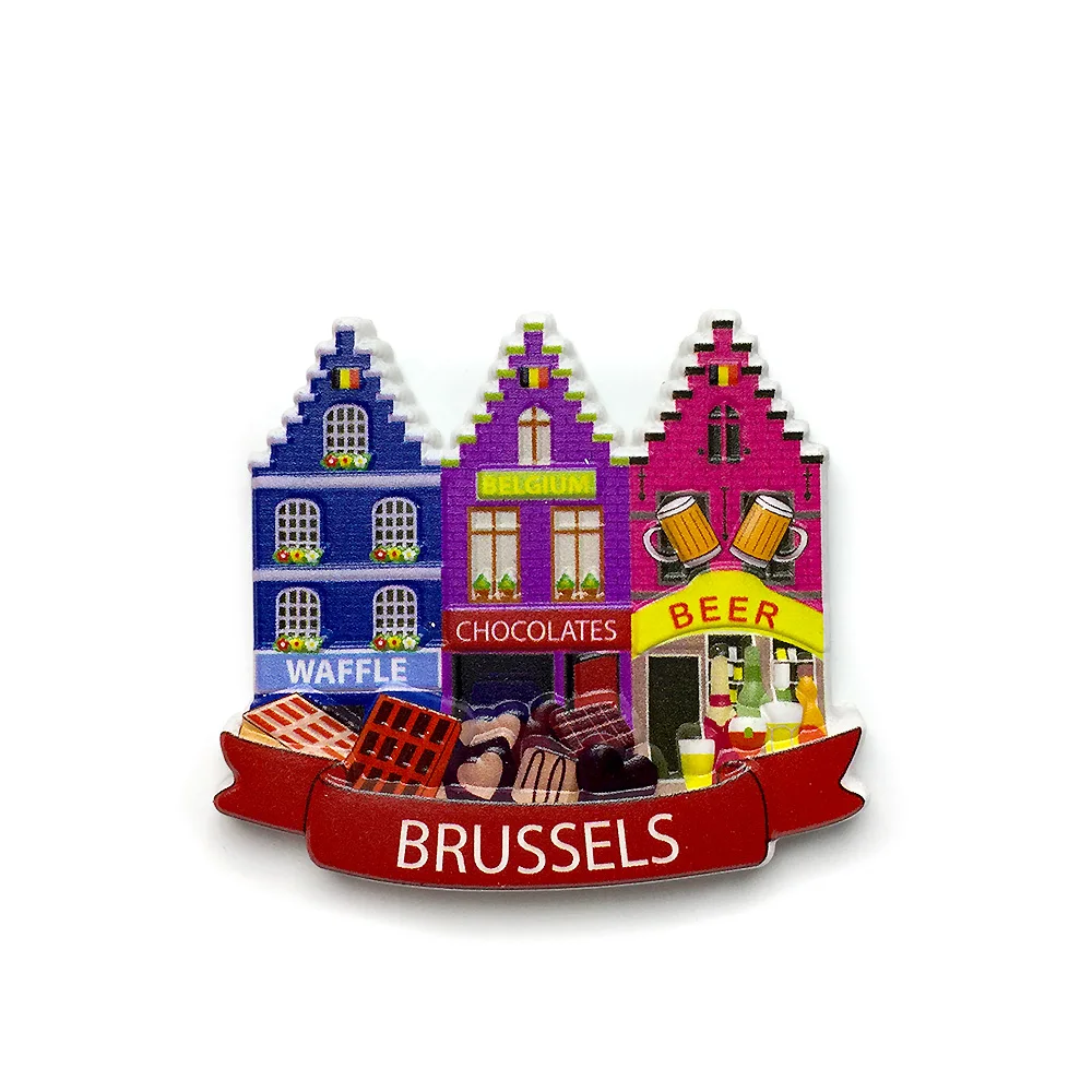 

Brussels Style Resin Refrigerator Magnet, Chocolate Beer Waffle Decorative Tile, Home Kitchen Item