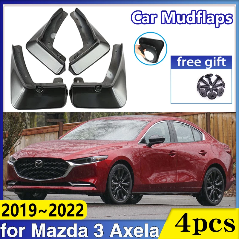 Car Wheel Fender for Mazda 3 Axela BP Mazda3 2019~2022 Front Mudflaps Baking Paint Mud Flaps Guard Protect Mudguards Accessories