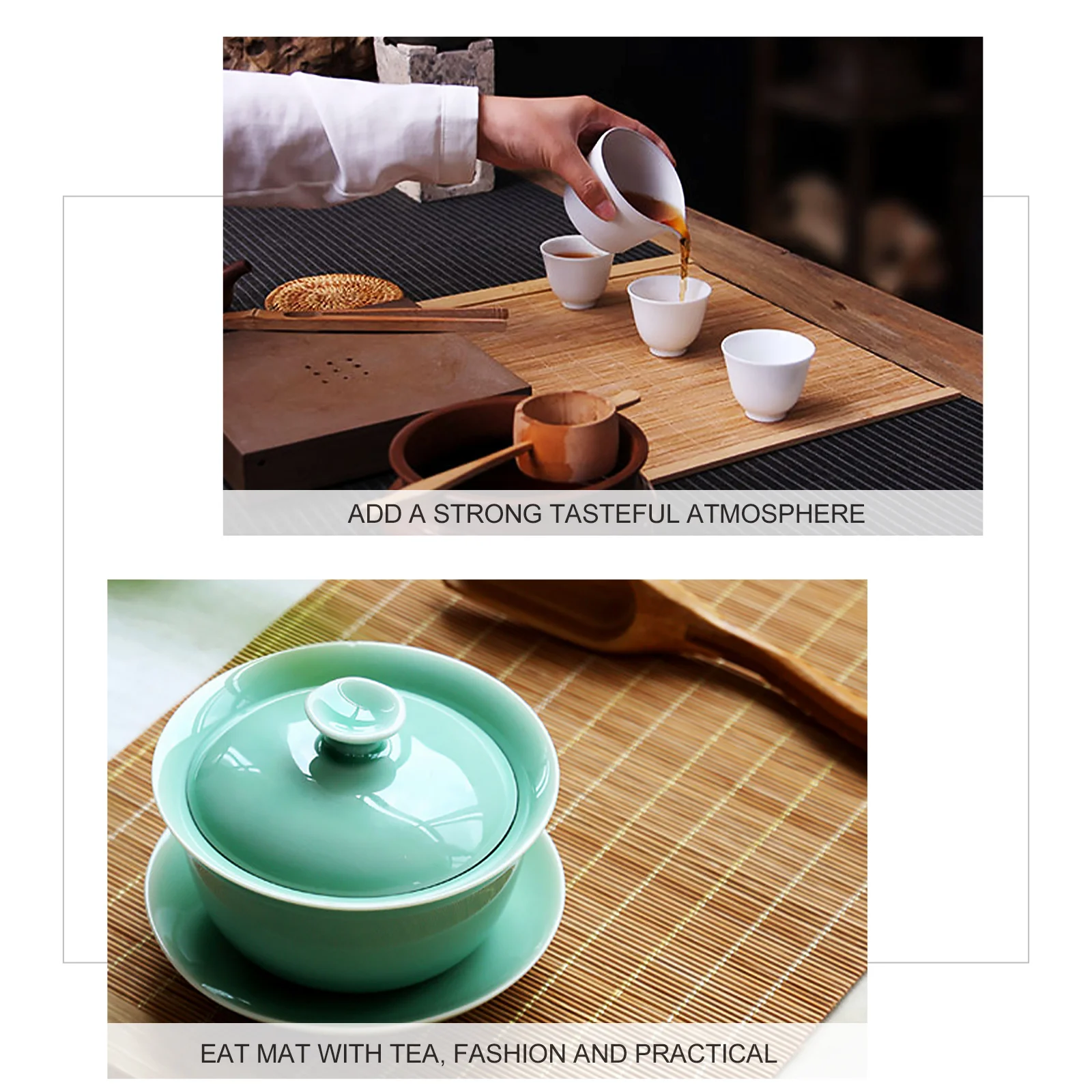 

2Pcs Heat Proof Bamboo Wood Placemat Insulation Table Mat Non Slip for Kitchen Dining Home Insulation Table Mat