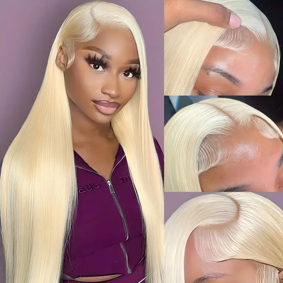 250 Density Human Hair Wigs Blonde 613 Lace Front Wigs 13x6 Straight Human Hair Lace Frontal Wig Brazilian Hair Wigs for Women image 2