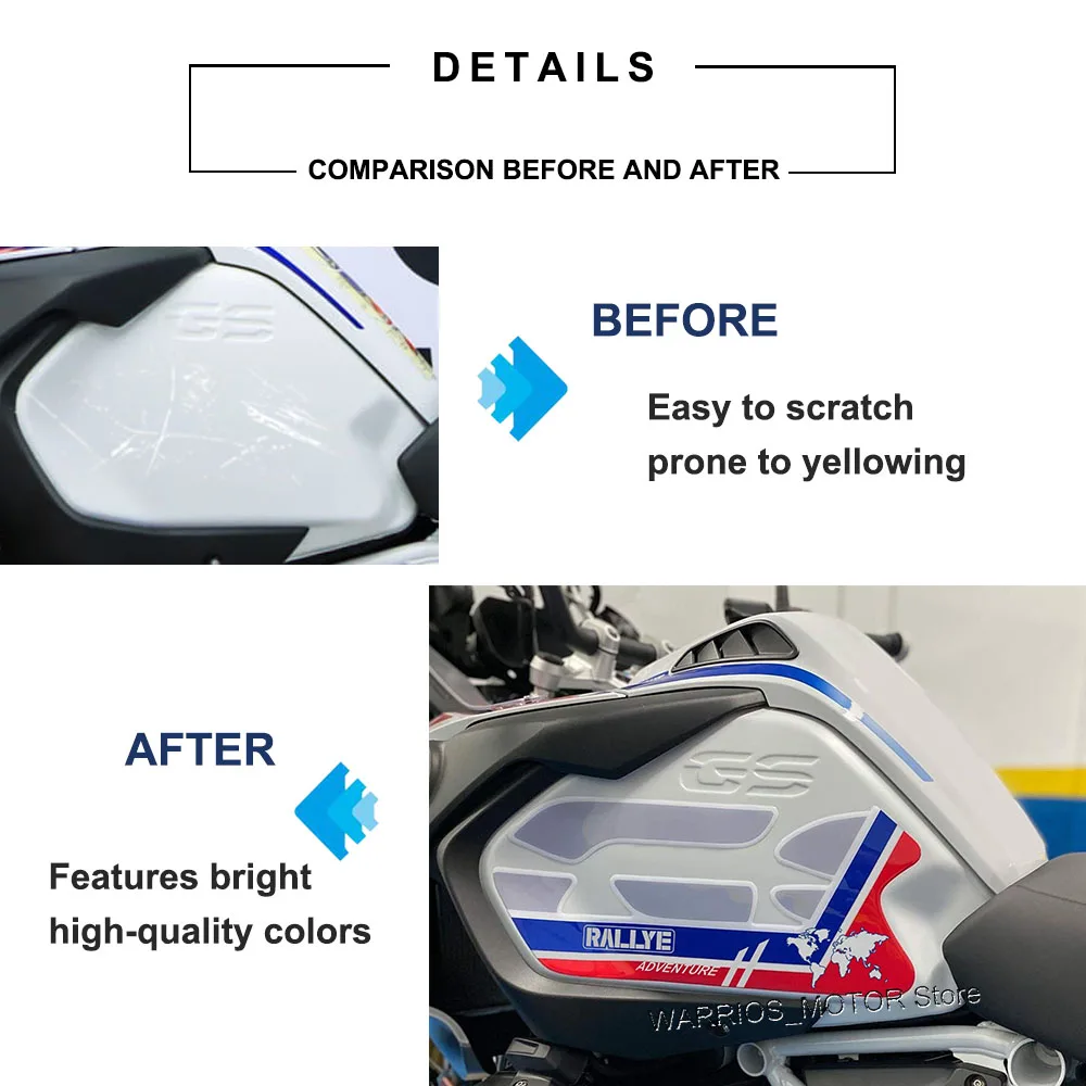 R1250GS Adv For BMW R 1250 GS Adventure Rallye 2022 Fuel Tank Pad Waterproof Anti-scratch Motorcycle 3D Protector Sticker