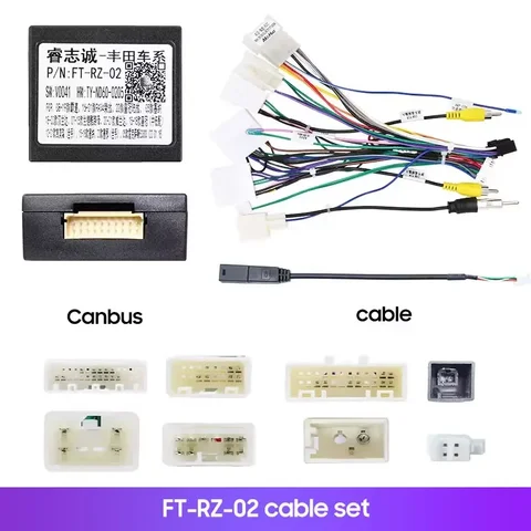 Canbus Box FT-RZ-01 FT-RZ-02 для Toyota Corolla/Camry/CHR/RAV4/LAND CRUISER с жгутом проводов, силовым кабелем, автомобильным радиоприемником Android