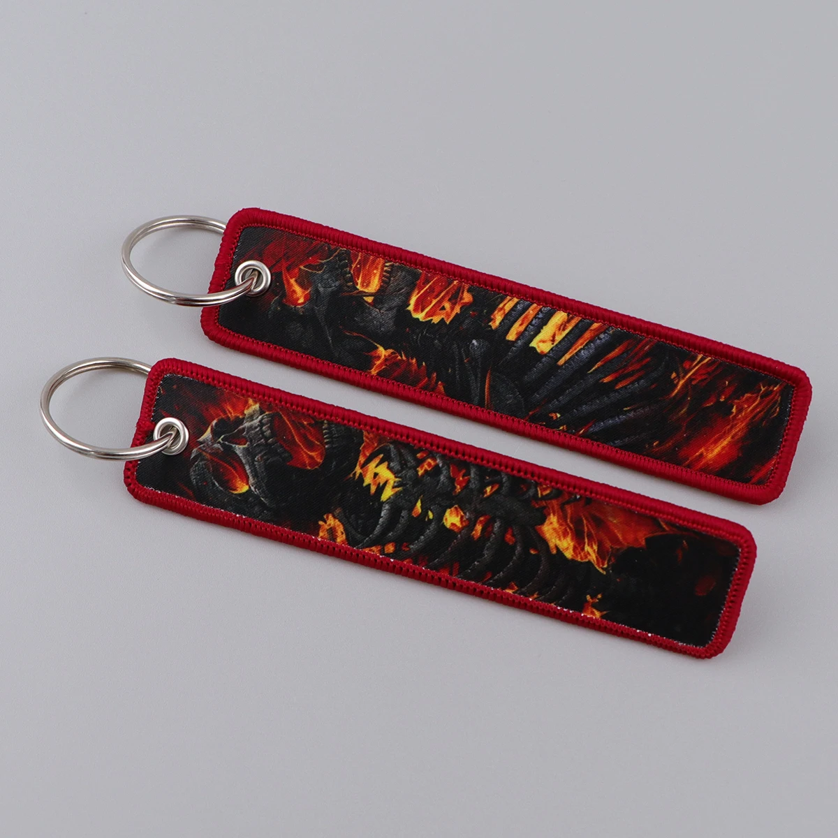

1PCS Skeleton Embroidery Key Tags Keychain for Motorcycle Cars Key Holder Pendant Fashion Jewelry Chaveiro Friends Gifts