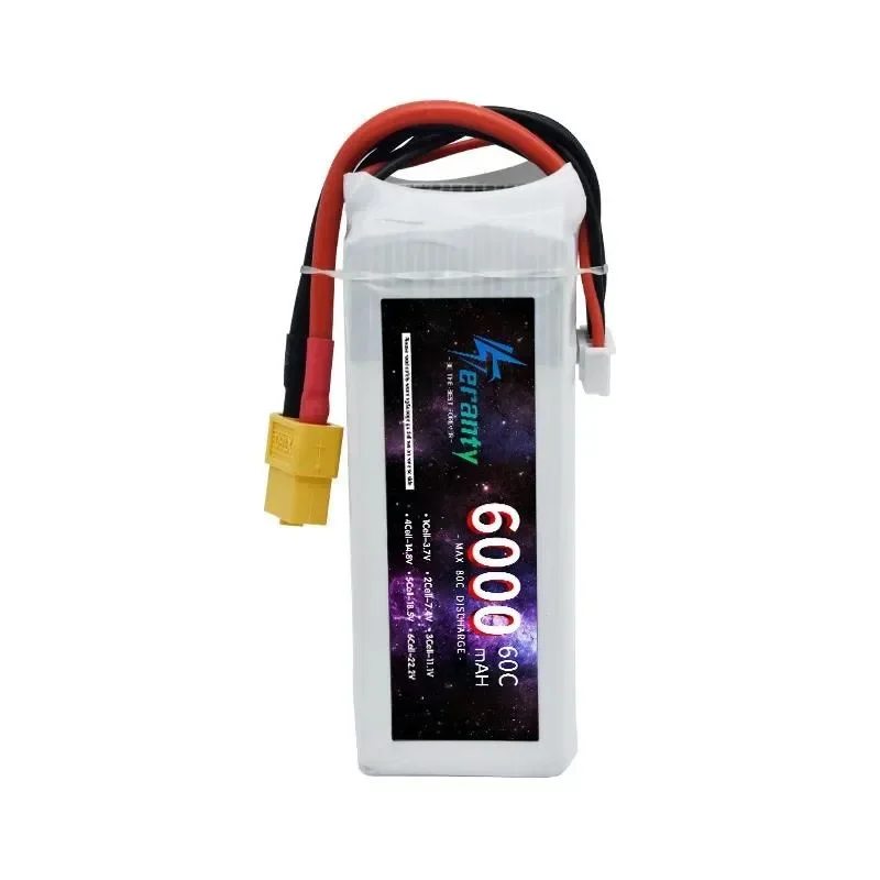 [NEW]  for Model Aircraft Battery High Rate 6000mAh 4S 60C Fixed Wing Toy Model Lithium Battery