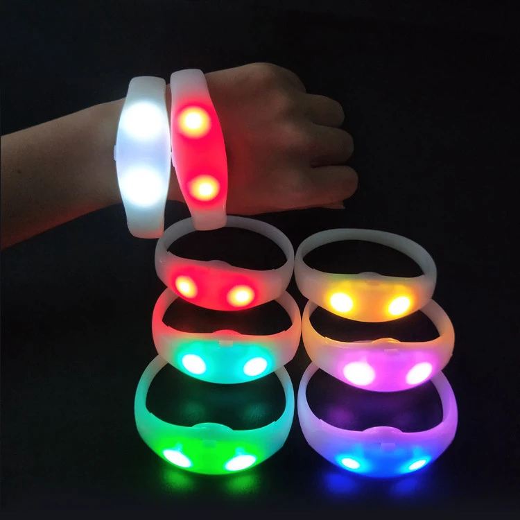 Lumineux-Bracelet LED Dmx Interdit Télécommande, Son Security é, Lumière Rfid, Fêtes Musicales, Bracelet en Silicone Rgb Clignotant