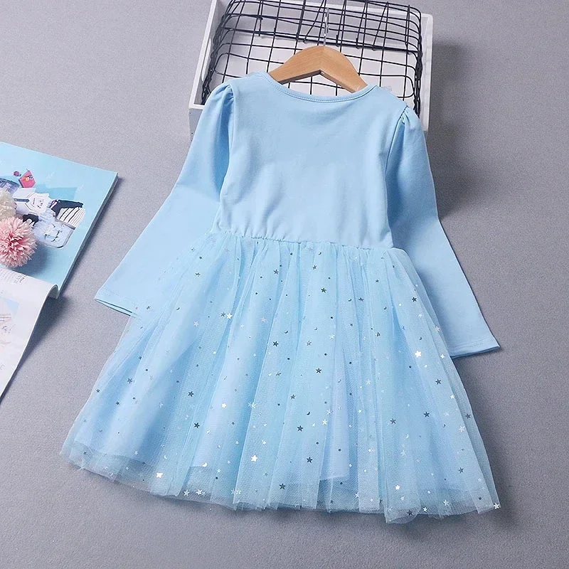 Fall Dresses for Girls Vestidos Frozen Elsa Dresses Birthday Party Long Sleeve Princess Costume Teen Children\'s Party Clothes