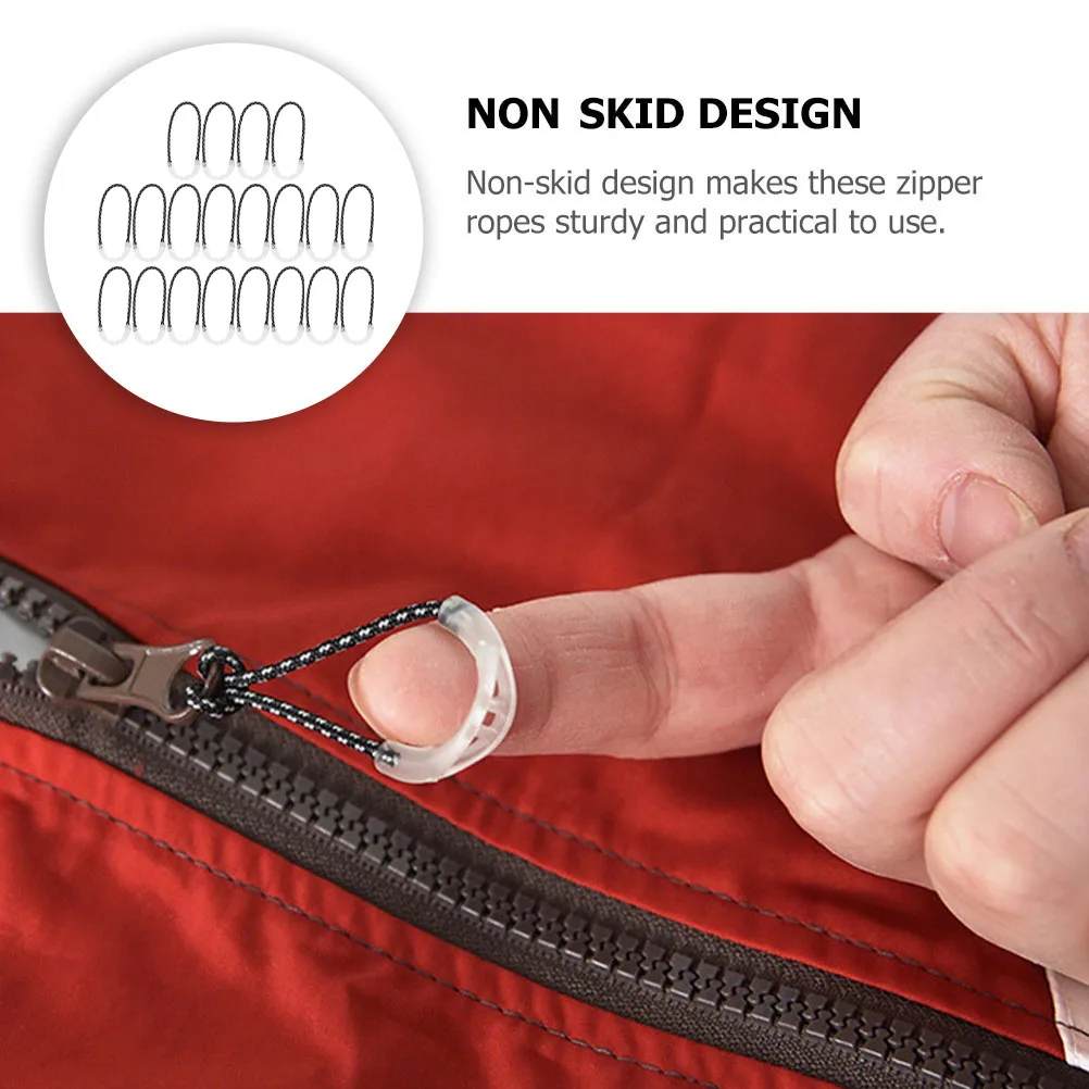 

20pcs Luminous Zipper Pulls Premium Material Non Skid Safe Durable Easy Install Glow Rope Clothing Bags Zippers