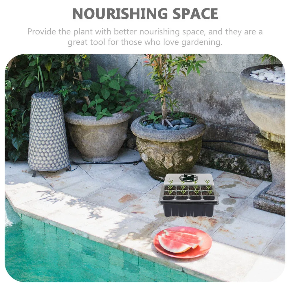 

3pcs Plastic Trays Germination Boxes For Garden Planting Supplies Vegetable Growing Gardening Tray Tray Nursery Tool