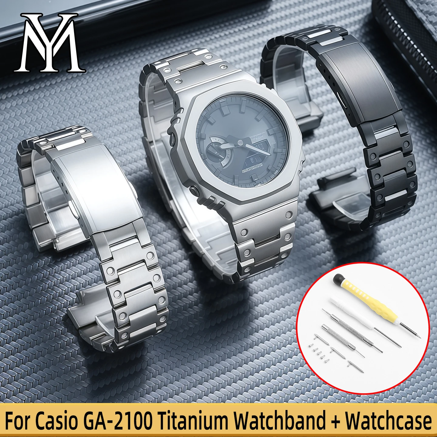 

Титановый ремешок и корпус для часов Casio GA-2100, титановые аксессуары для часов GA2100, мужской модифицированный корпус для часов + инструменты.