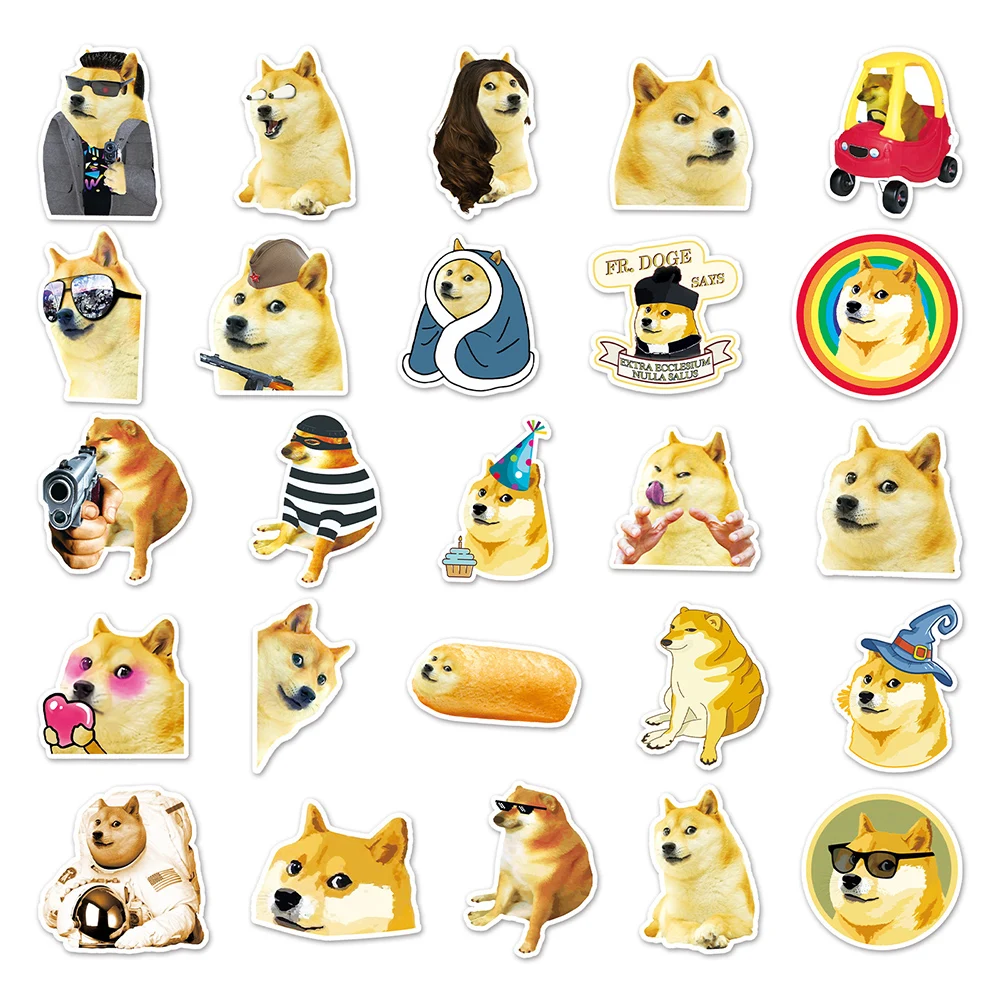 10/30/50PCS Funny Dog Meme Stickers Decals for Kids Toys DIY Laptop Phone Car Bike Waterproof Cute Animal Cartoon Sticker Packs