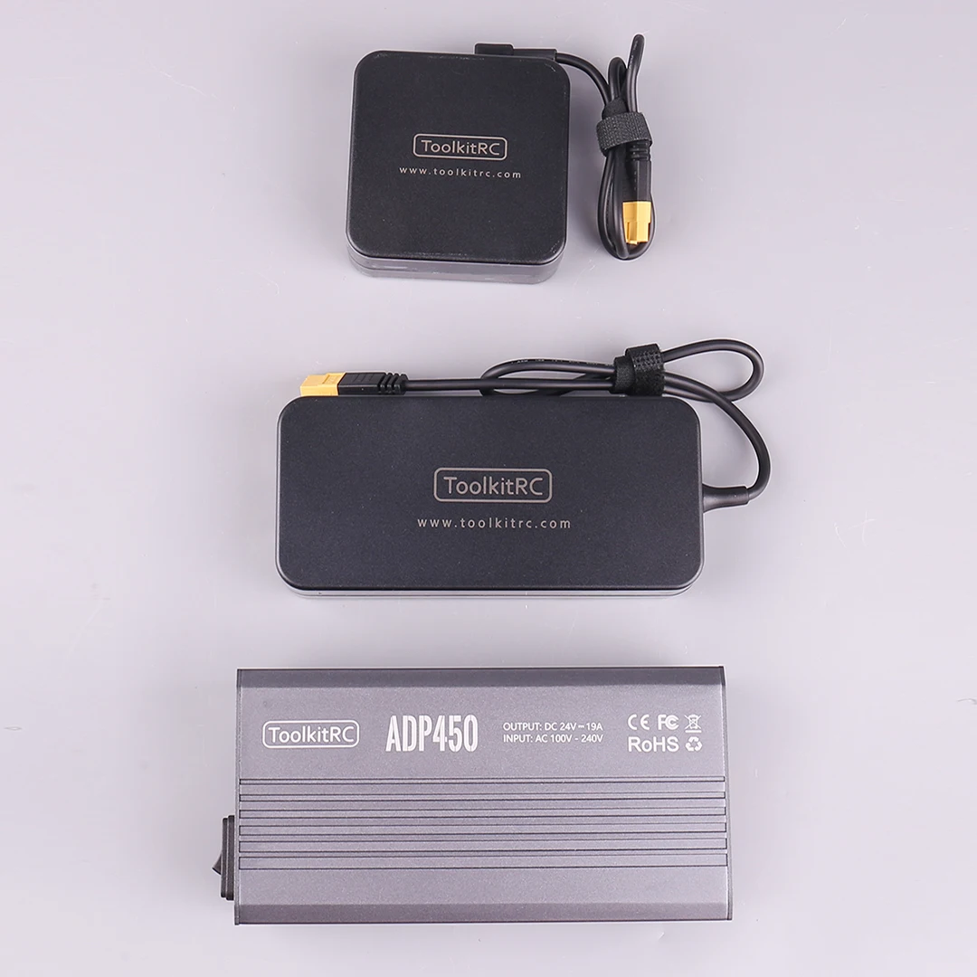 ToolkitRC ADP450 19A Model Airplane Charger 450W Power Supply XT60 Plug 24V Power Adapter for RC Plane