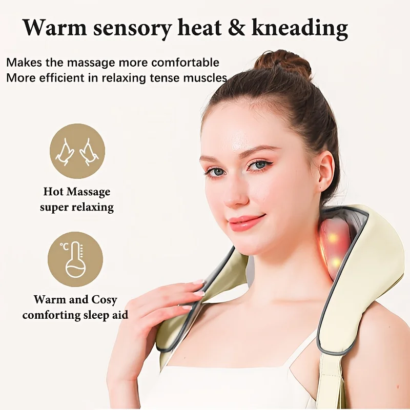 

Wireless Portable Full Body Massager with Heating Function USB Rechargeable Deep Tissue for Neck And Shoulder Pain Relief