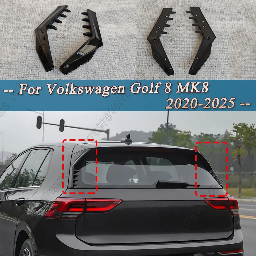 

Для VW Golf 8 MK8 GTI GTD TSI TDI R-line 2020-2025: Накладка-диффузор на заднее боковое стекло, тюнинг-спойлер