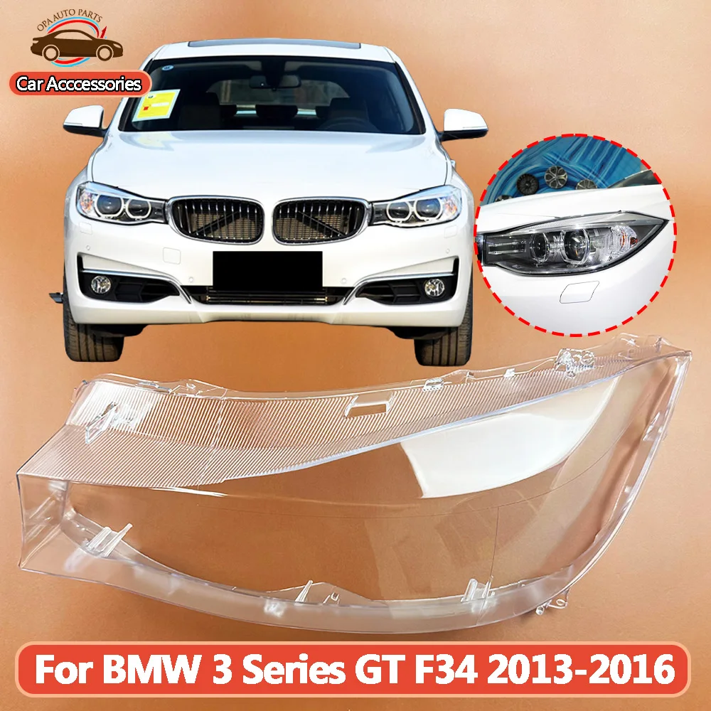 For BMW 3 Series GT F34 2013 2014-2016 Accessories Auto Shell Cover Glass Headlight Car Front Headlight Lens Cover Lights Shell