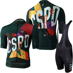 Conjunto de ciclismo profesional CSPD para hombre, camiseta de Tricuta con pechera, pantalones completos de Mtb, ropa de Gel, chaqueta, Jersey, bicicleta, deportes, 2024