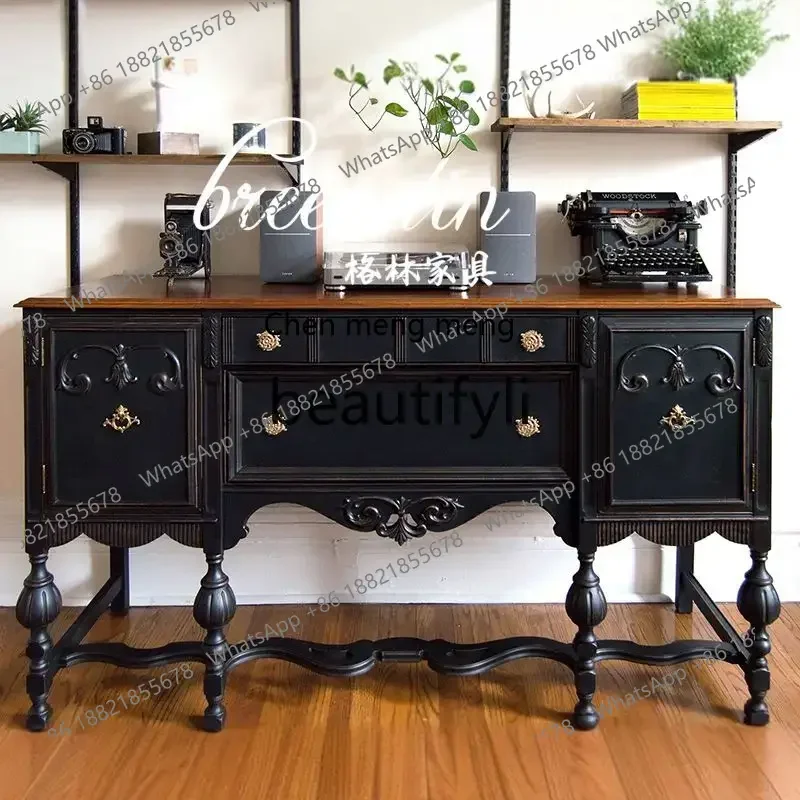 

New arrive French retro solid wood entrance foyer American country living room wall decorative cabinet/medieval wall cabinet