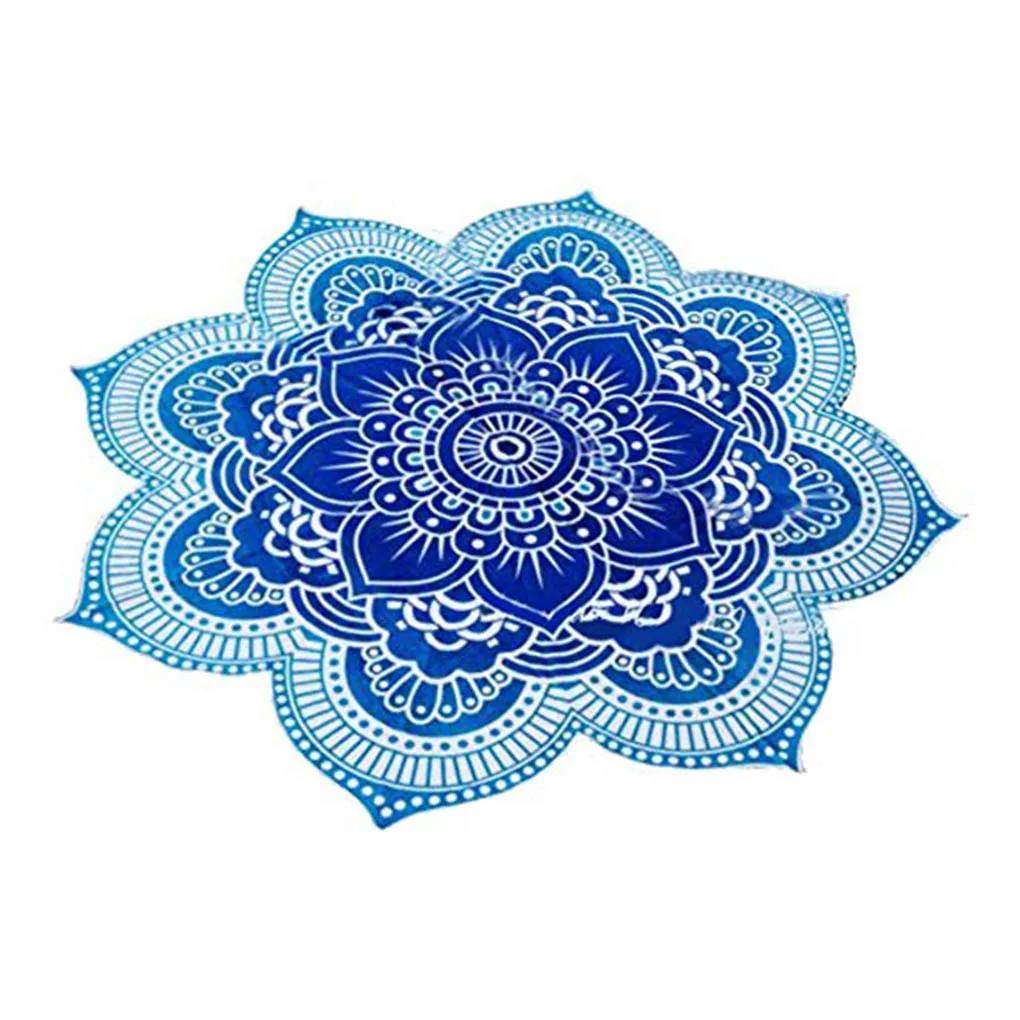 Flowers Roundie Beach Throw Tapestry Hippy Boho Gypsy Cotton Tablecloth Beach Towel Yoga Mat Cappa