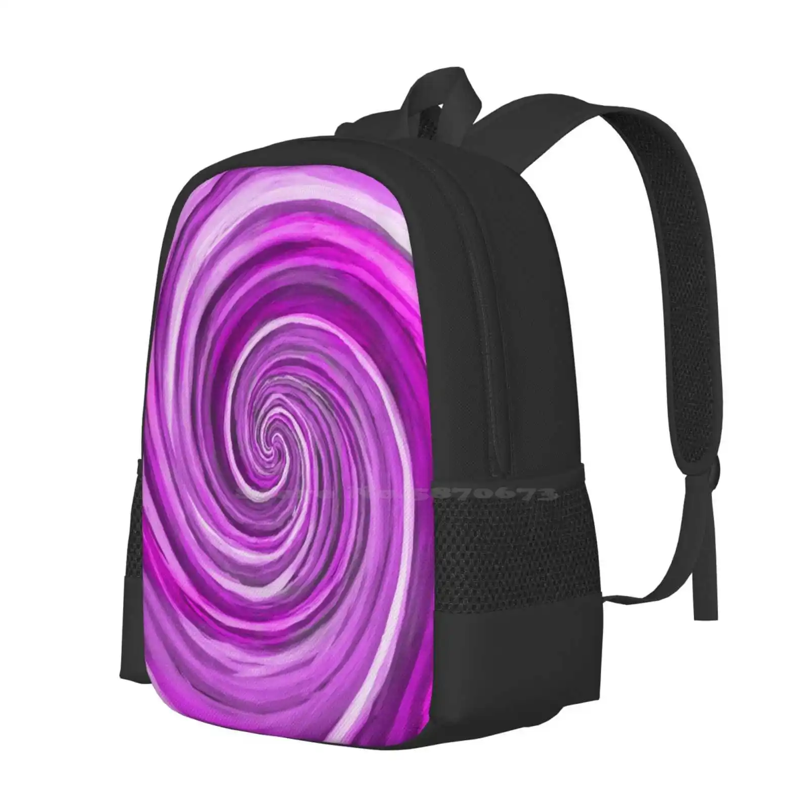 Quantum Color Art-Entanglement 1epst-Pink Painted By Hand. 3d Print Design Backpack Student Bag Multicolor Quantum Physics