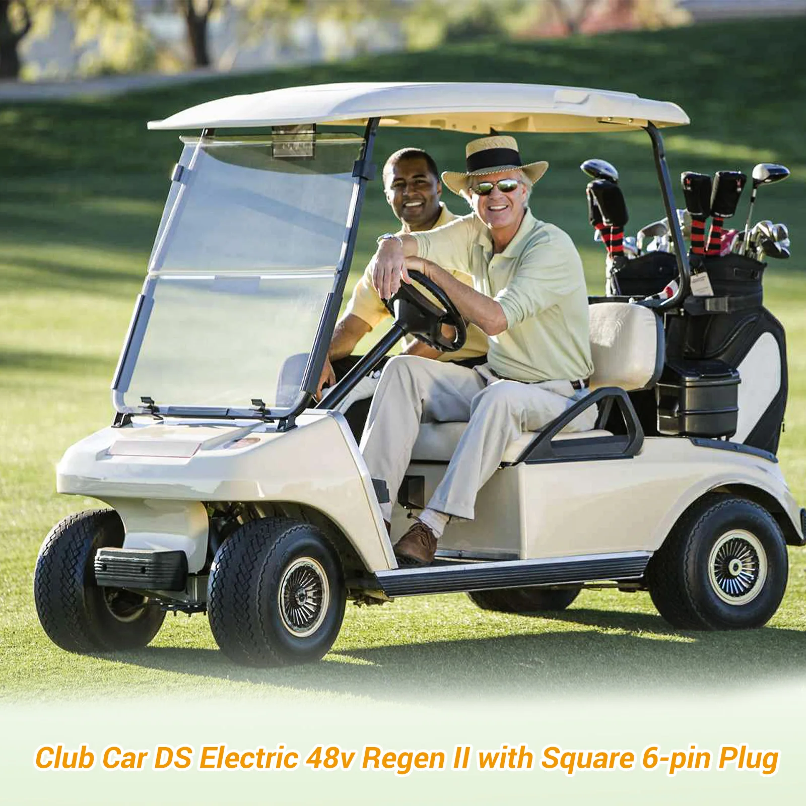 Golf Cart On Board Computer OBC with Square 6-pin Plug For Club Car DS Electric 48v Regen II， 101909902 103697201 AM1229201