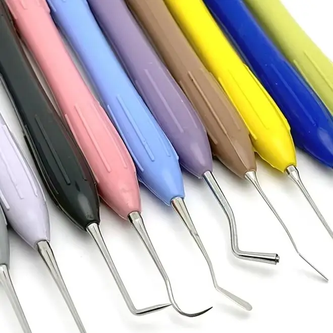 

10Pcs Dental Resin Restorative Instrument Set Silicone Handle Aesthetic Restoration Knives Dentistry Lab Tool