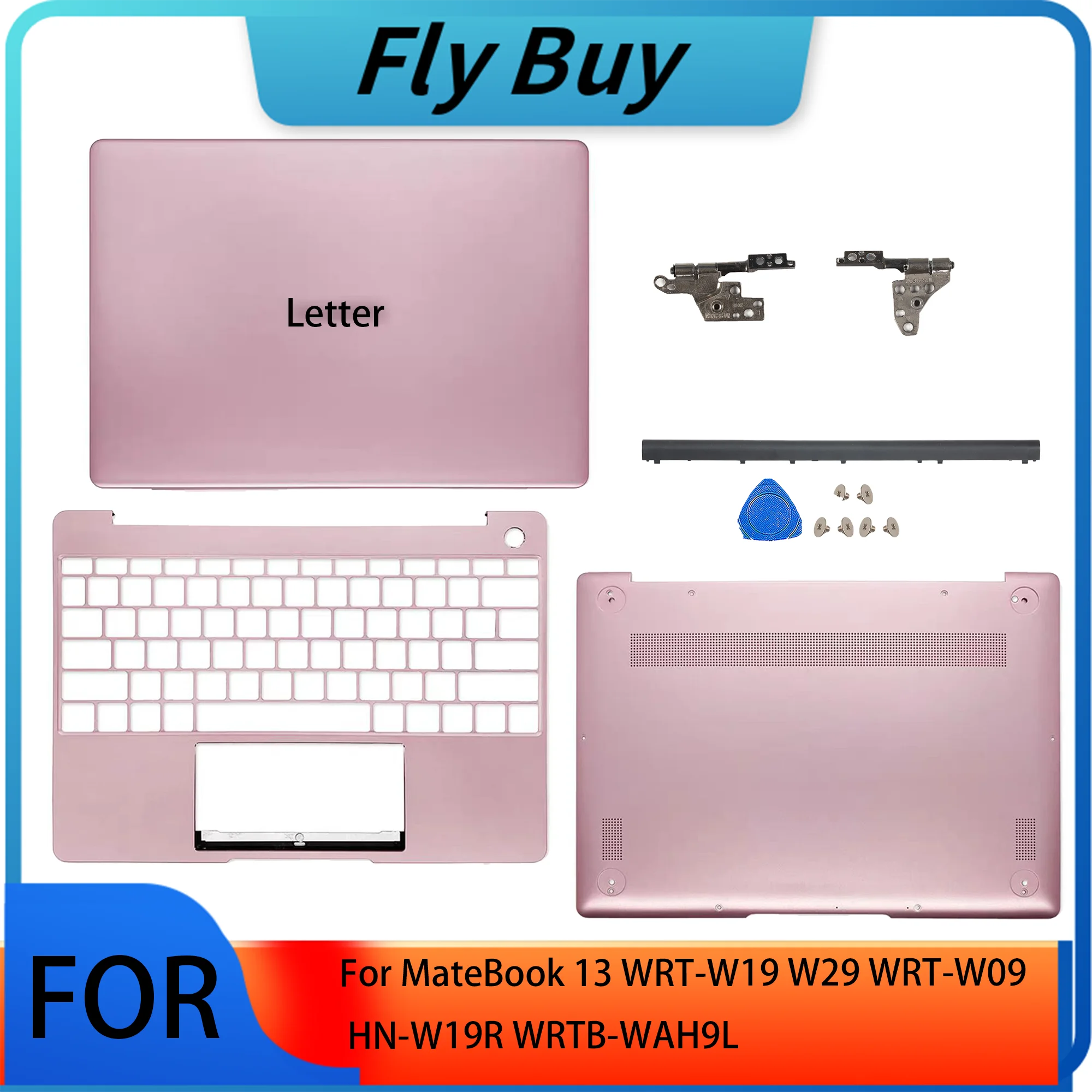 New Parts For Matebook 13 WRT-W29 W29L WRTB-WFE9L HN-W19R W19L HN-W29R Pink LCD Back Cover Palmrest Bottom Case HingeCover Repai