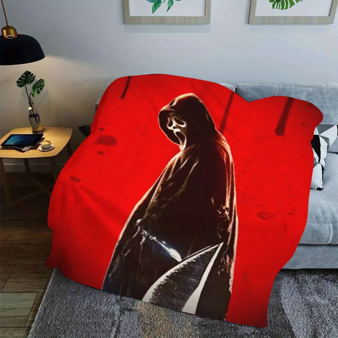 Horror Screaming Print Flannel Blanket Throw Shawl Dance Lover'S Comfort Soft Fleece Blanket Gift for Valentine'S Day, Birthday,