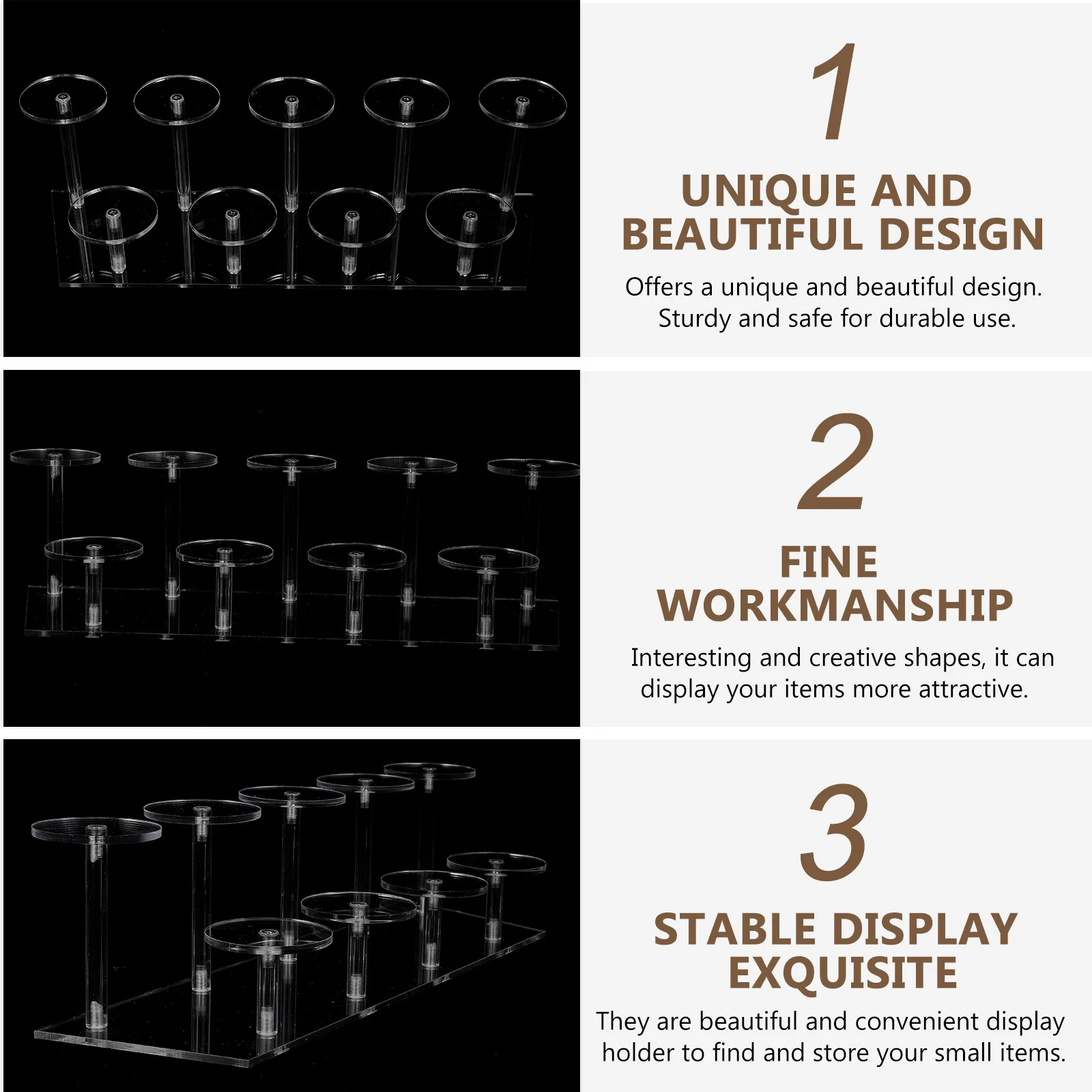 

Acrylic Display Shelf Multi-Layer Storage Holder Fine Workmanship Creative Shapes Home Wall Space Saving Display Rack