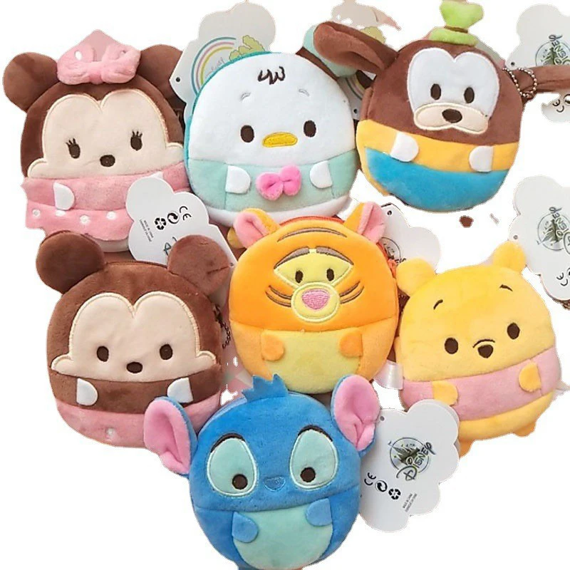 Disney Mickey Minnie Daisy Duck niños monedero de felpa cremallera cambio monedero Mini cartera con llavero niños niña mujer para regalo