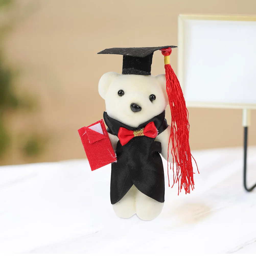 

8 Pcs Weighted Stuffed Animal Graduation Gift Plush Bouquet Adorable Bear Dolls Soft Toy Polyester