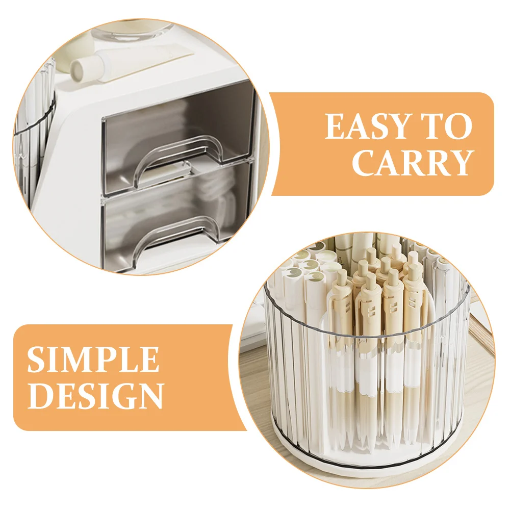 

Rotating Desk Drawer Organizer Desktop Storage Box Pp Pet Material Large Capacity Office Supplies File Cabinet Box For Classroom