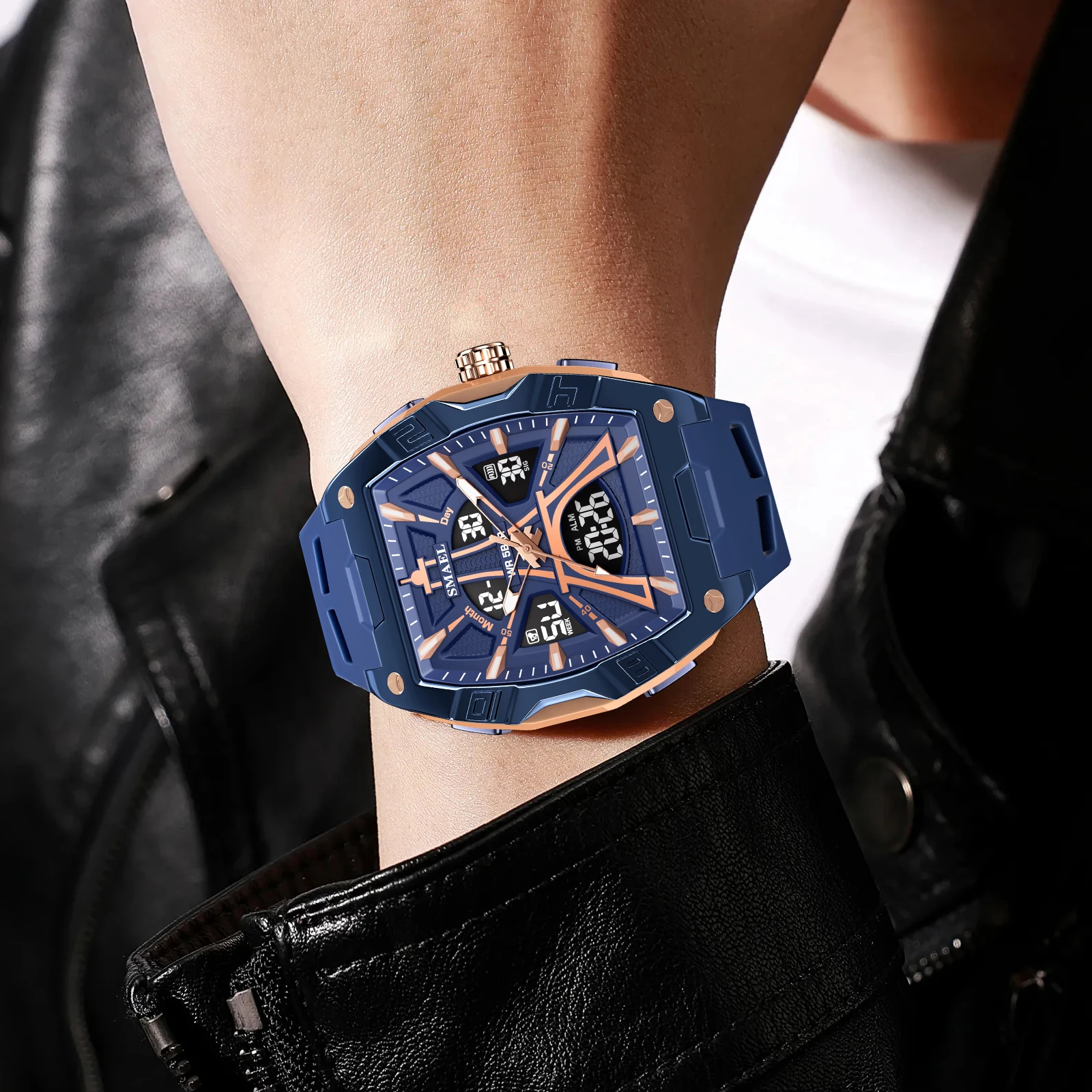 Smael marca 8131 à prova dwaterproof água dropshipping relógio despertador luz noturna tup jovem moda negócios quartzo esporte relógios de pulso