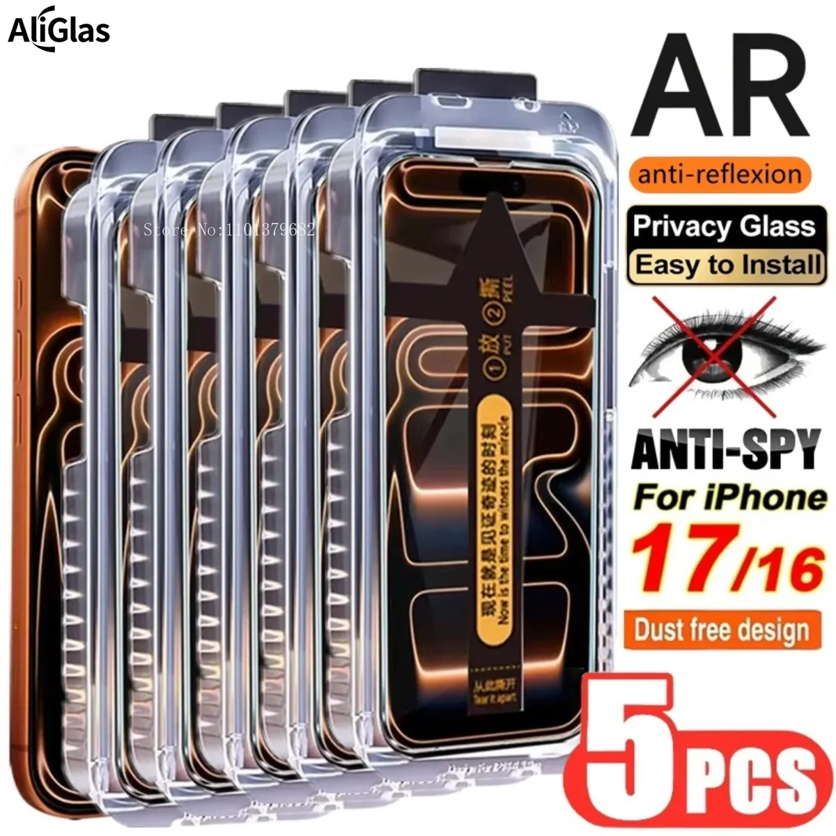 5PCS Full Cover Tempered Glass for IPhone 17 Pro Max Air 16 15 14 Plus Screen Protector for IPhone 13 12 11 XR X XS Max Pro Mini
