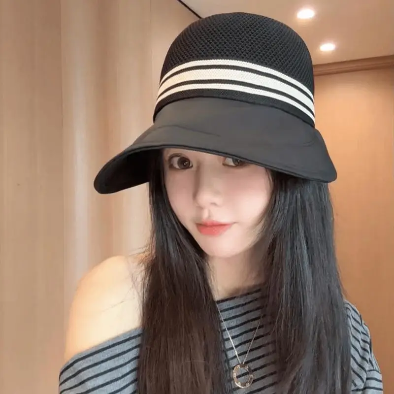 Summer Outdoor Fisherman Hat Women Breathable UV Protection Wide Brim Lightweight Sun Cap for Holiday Camping