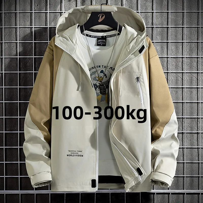

Мужская куртка больших размеров на весну-осень, модная брендовая рабочая одежда, свободный крой, с принтом, из полиэстера, молодежная, размер M