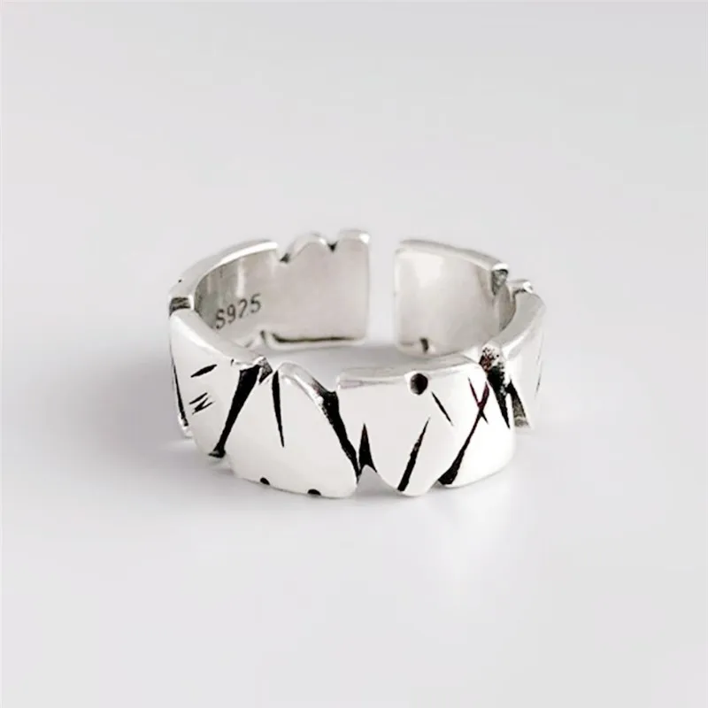 Sole Memory Retro Mini Cute Rock Mountain 925 Sterling Silver Fine Female Resizable Opening Rings RI926