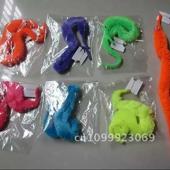 Волшебная гусеница Twisty Worm, плюшевая игрушка, 22 цвета, пятно, эльф, морской конек, шерстяной червь для детей 4-6 лет, желтый, розовый, зеленый, больше